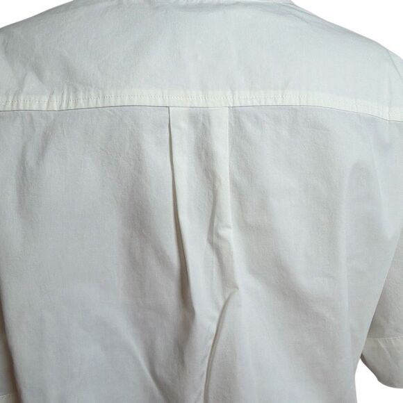 Theory Cuffed Shift Shirt Dress White Cotton Blend 4 (064) - Picture 6 of 10